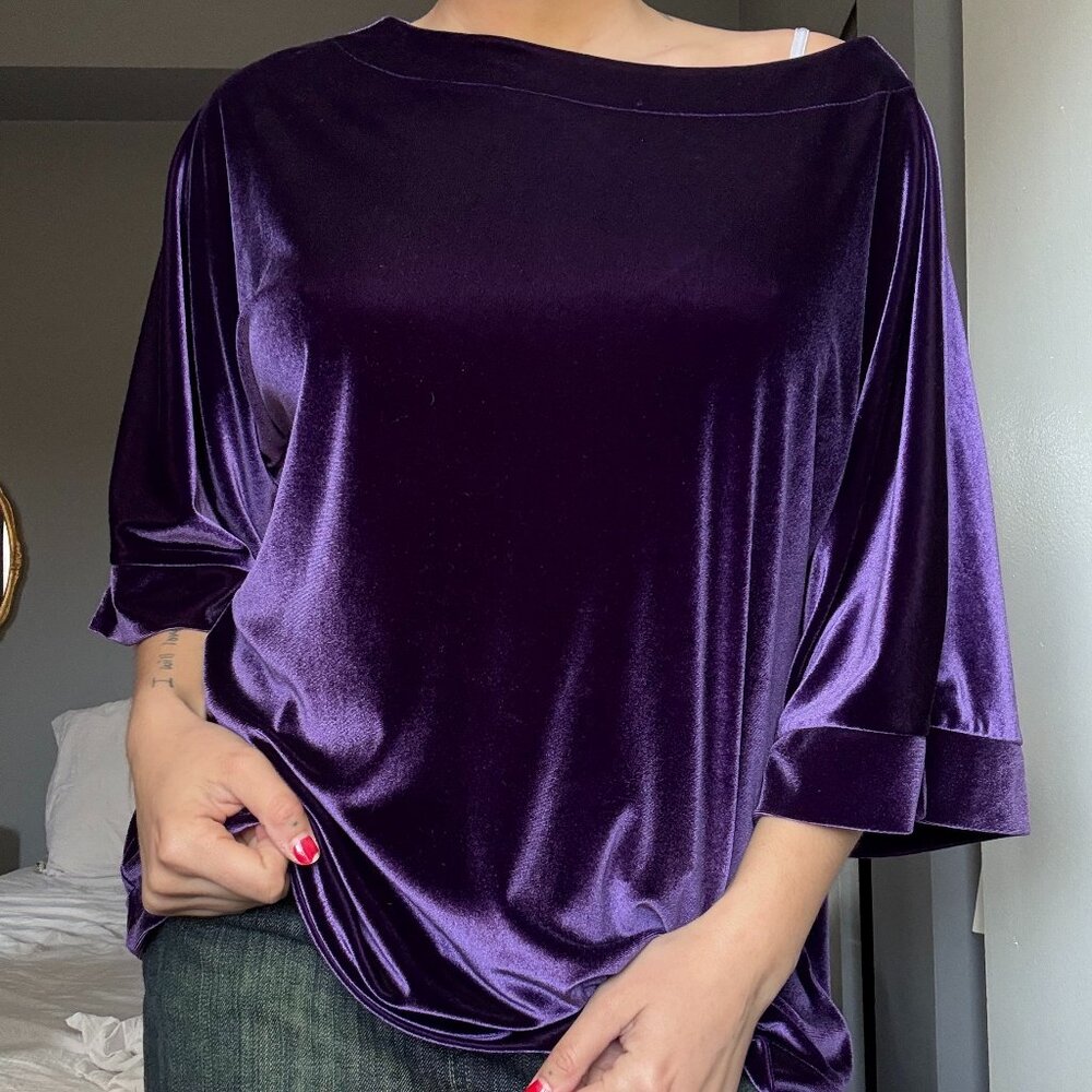 y2k "LIZ CLAIBORNE" RETRO PURPLE BLOUSE